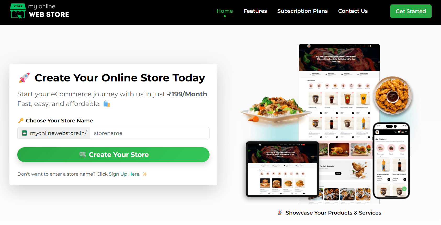 My Online Web Store — create your online store with storefront previews